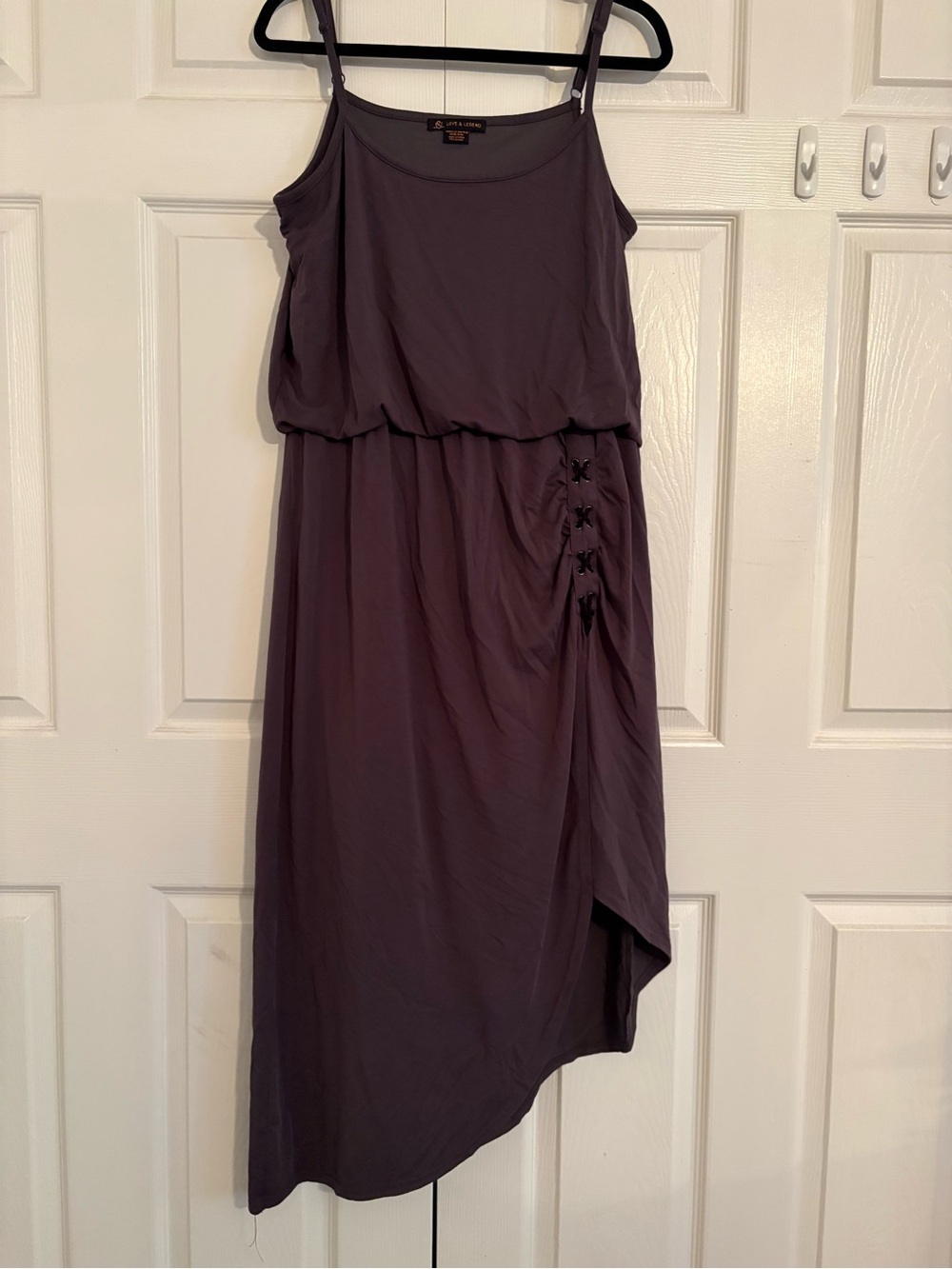 Love & Legend Dusty Plum Asymmetrical Sleeveless Midi Dress